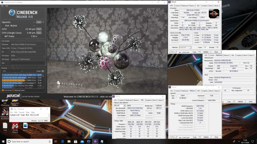 AMD Ryzen 5 5600X Cinebnech R11 - ModArt PC
