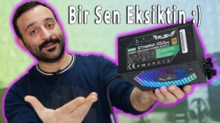 Uygun Fiyatlı RUSH Stamina RGB Fanlı 80+ Bronz Güç Kaynağı