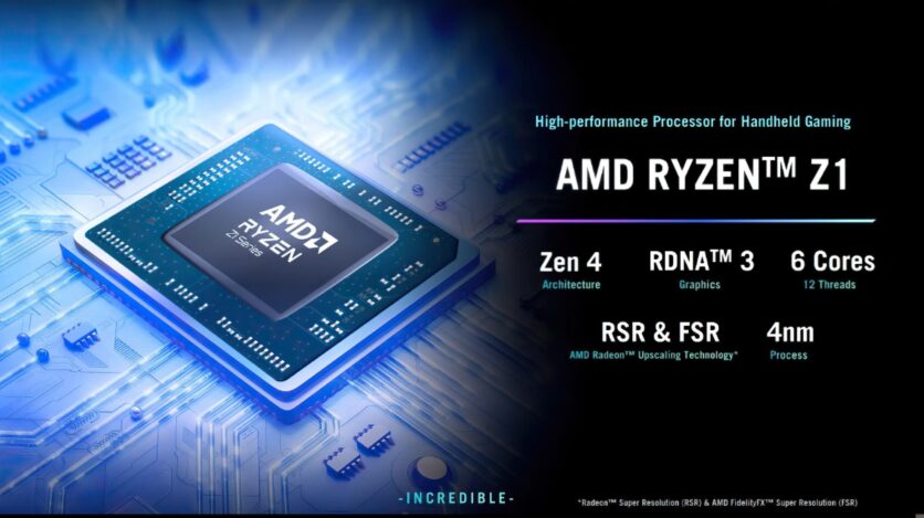 Asus ROG Ally'de RDNA™ 3 grafikli AMD Ryzen™ Z1 serisi işlemci bulunuyor.