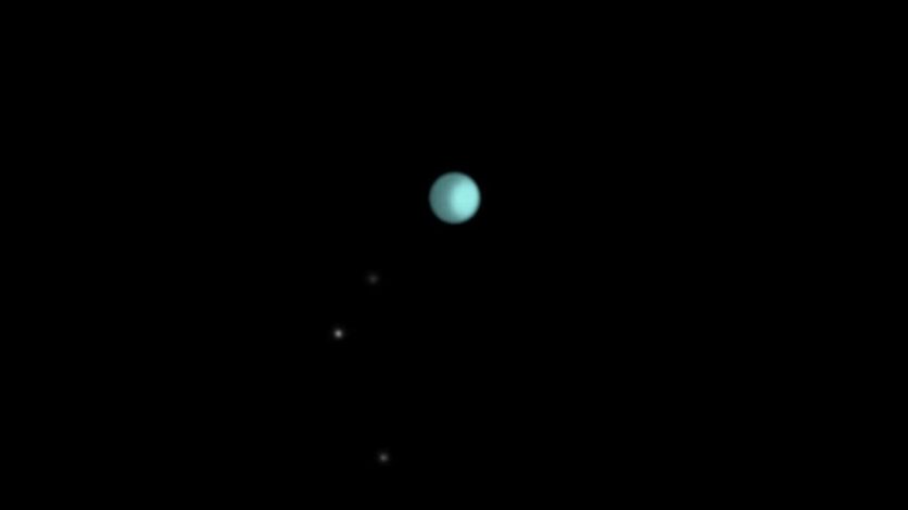 Uranüs ve beş uydusunun uzaktan çekilmiş fotoğrafı